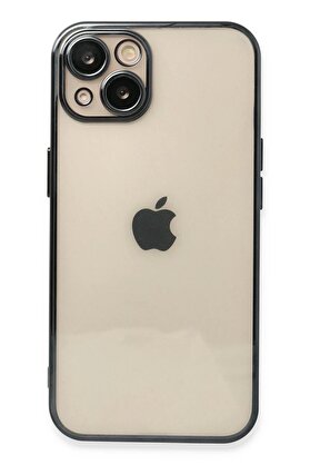 CepteToptan iPhone 13 Kılıf Lensli Silikon - Siyah - DROPX3572-9824