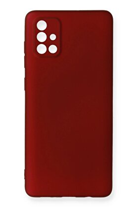 CepteToptan Samsung Galaxy A71 Kılıf First Silikon - Bordo - DROPX1986-4433