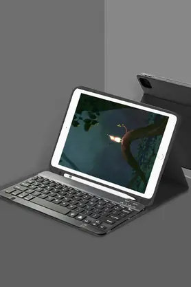 CepteToptan Samsung Galaxy X200 Tab A8 10.5 Kılıf KC01 Smart Klavyeli Tablet Kılıfı - S - DROPX5758-9608