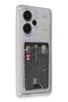 CepteToptan Xiaomi Redmi Note 13 Pro Plus Kılıf Kart Şeffaf Silikon - Şeffaf - DROPX6094-7353