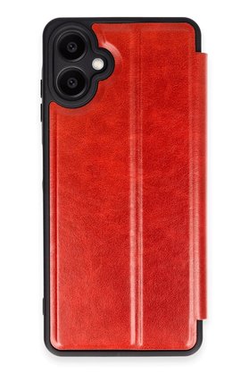 CepteToptan Samsung Galaxy A06 Kılıf Flip Cover - Kırmızı - DROPX2127-2184