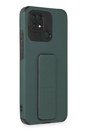 CepteToptan Xiaomi Redmi 10C Kılıf Mega Standlı Silikon - Yeşil - DROPX4858-5422