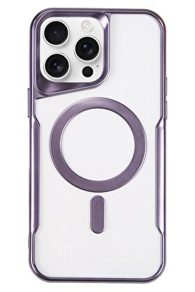 CepteToptan iPhone 16 Pro Max Kılıf Boyi Magsafe Silikon Kapak - Derin Mor - DROPX4343-5155