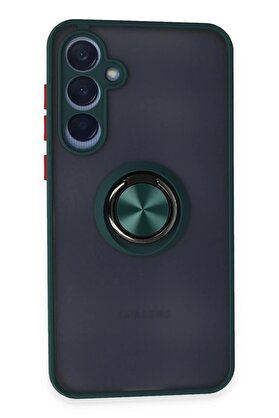 CepteToptan Samsung Galaxy A15 4G Kılıf Montreal Yüzüklü Silikon Kapak - Yeşil - DROPX2962-4688