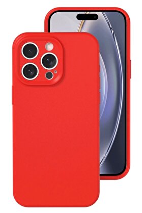 CepteToptan iPhone 16 Pro Kılıf Nano içi Kadife Silikon - Kırmızı - DROPX6245-1219