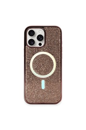 CepteToptan iPhone 16 Pro Kılıf Diamond Magsafe Kapak - Pembe - DROPX1644-4333