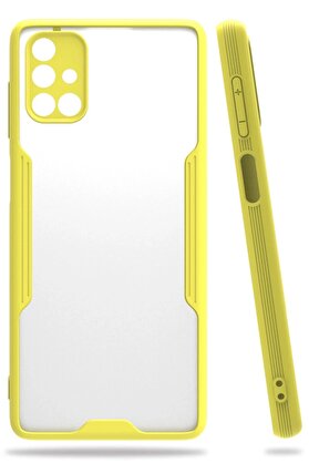 CepteToptan Samsung Galaxy M51 Kılıf Platin Silikon - Sarı - DROPX4870-9541