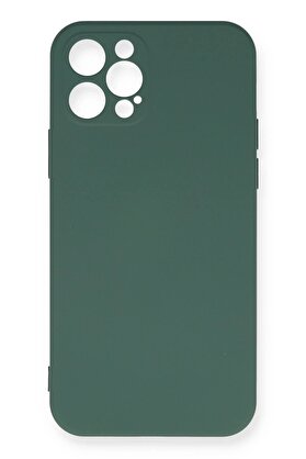 CepteToptan iPhone 12 Pro Max Kılıf Nano içi Kadife Silikon - Koyu Yeşil - DROPX6040-6089