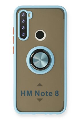 CepteToptan Xiaomi Redmi Note 8 Kılıf Montreal Yüzüklü Silikon Kapak - Buz Mavi - DROPX3594-1842