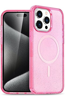 CepteToptan iPhone 14 Pro Kılıf Glow Magsafe Kapak - Pembe - DROPX1309-6711