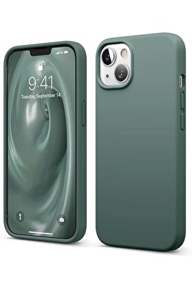 CepteToptan iPhone 14 Kılıf First Silikon - Koyu Yeşil - DROPX9196-8296