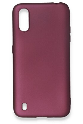 CepteToptan Samsung Galaxy A01 Kılıf First Silikon - Mürdüm - DROPX6611-7383