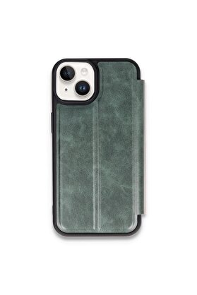 CepteToptan iPhone 15 Kılıf Flip Cover - Koyu Yeşil - DROPX2090-9227