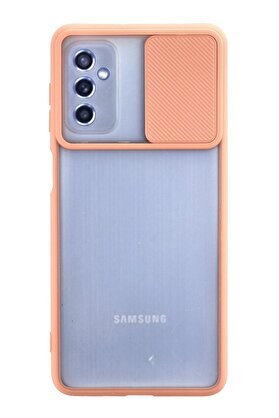 CepteToptan Samsung Galaxy M52 5G Kılıf Palm Buzlu Kamera Sürgülü Silikon - Pembe - DROPX9060-7227