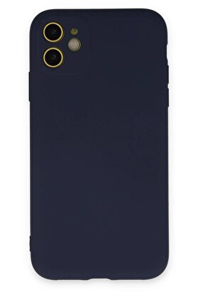 CepteToptan iPhone 11 Kılıf Nano içi Kadife Silikon - Lacivert - DROPX3953-9580
