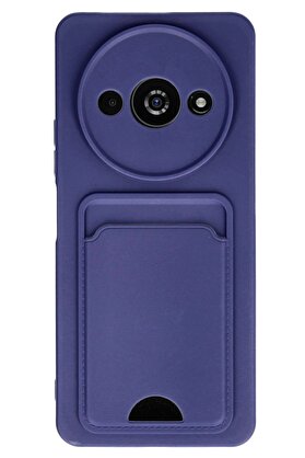 CepteToptan Xiaomi Redmi A3 4G Kılıf Kelvin Kartvizitli Silikon - Lacivert - DROPX9510-6548