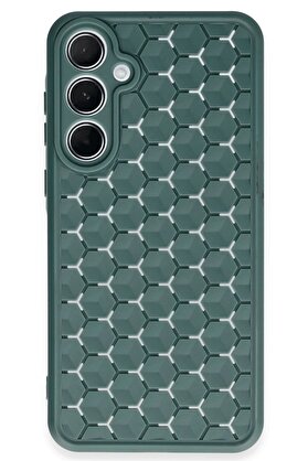 CepteToptan Samsung Galaxy A35 5G Kılıf Petek Silikon Kapak - Koyu Yeşil - DROPX1927-4339