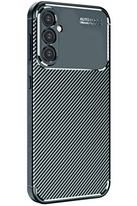 CepteToptan Samsung Galaxy S24 FE Kılıf Auto Focus Karbon Kapak - Koyu Yeşil - DROPX2232-5536