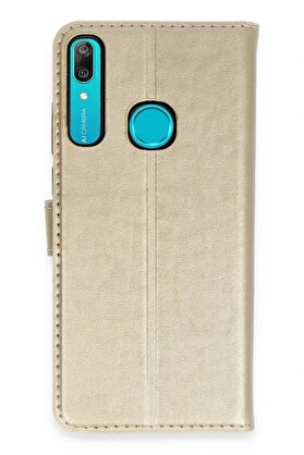 CepteToptan Huawei Y6 Prime Kılıf Trend S Plus Kapaklı Kılıf - Gold - DROPX2828-2182