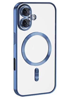 CepteToptan iPhone 16 Kılıf Kross Magneticsafe Kapak - Mavi - DROPX1753-9361