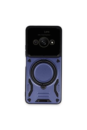 CepteToptan Xiaomi Poco C61 Kılıf Joy Lens Standlı Kapak - Lacivert - DROPX7166-8113