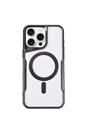 CepteToptan iPhone 14 Pro Max Kılıf Boyi Magsafe Silikon Kapak - Siyah - DROPX4121-2565