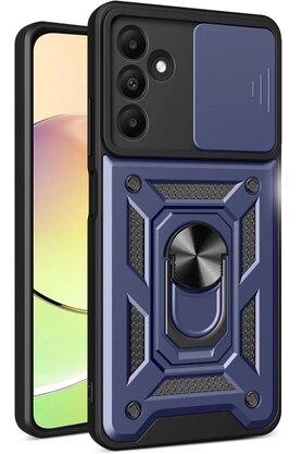 CepteToptan Samsung Galaxy M15 Kılıf Pars Lens Yüzüklü Silikon - Lacivert - DROPX8884-6593