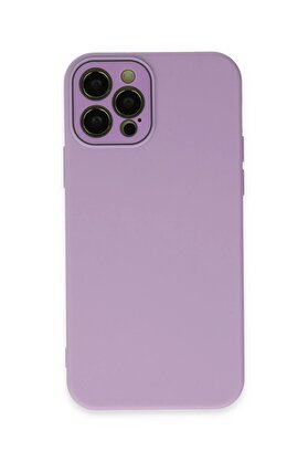 CepteToptan iPhone 12 Pro Max Kılıf Lansman Glass Kapak - Lila - DROPX3345-8756