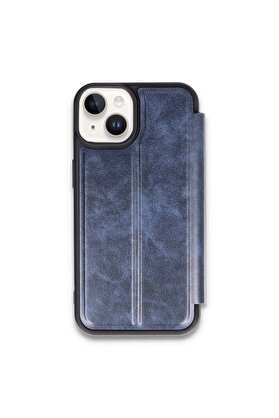 CepteToptan iPhone 15 Kılıf Flip Cover - Lacivert - DROPX4896-1380
