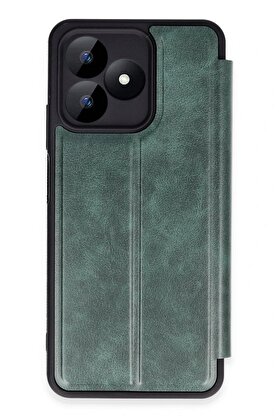 CepteToptan Realme Note 50 4G Kılıf Flip Cover - Koyu Yeşil - DROPX9631-3451