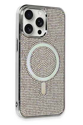 CepteToptan iPhone 15 Pro Kılıf Diamond Magsafe Kapak - Rainbow - DROPX9874-5644