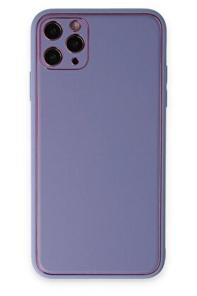 CepteToptan iPhone 11 Pro Max Kılıf Coco Deri Silikon Kapak - Açık Lila - DROPX6172-8552