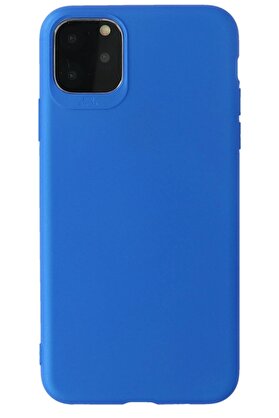 CepteToptan iPhone 11 Pro Max Kılıf First Silikon - Mavi - DROPX8148-9874