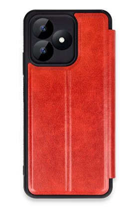 CepteToptan Realme Note 50 4G Kılıf Flip Cover - Kırmızı - DROPX6880-5359