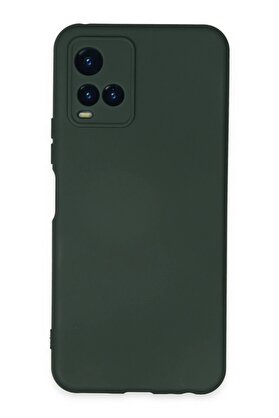 CepteToptan Vivo Y21S Kılıf Nano içi Kadife Silikon - Koyu Yeşil - DROPX4393-6217