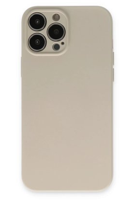 CepteToptan iPhone 13 Pro Kılıf Nano içi Kadife Silikon - Bej - DROPX9782-3488