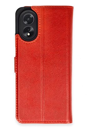 CepteToptan Oppo A38 Kılıf Trend S Plus Kapaklı Kılıf - Kırmızı - DROPX1777-9970