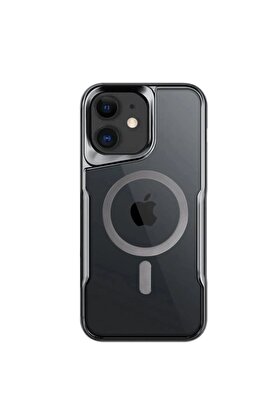 CepteToptan iPhone 12 Kılıf Boyi Magsafe Silikon Kapak - Titan Gri - DROPX3109-4573