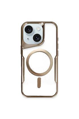 CepteToptan iPhone 15 Plus Kılıf Boyi Magsafe Silikon Kapak - Kahverengi - DROPX9402-1624