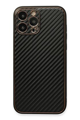 CepteToptan iPhone 13 Pro Max Kılıf Coco Karbon Silikon - Siyah - DROPX2575-3796