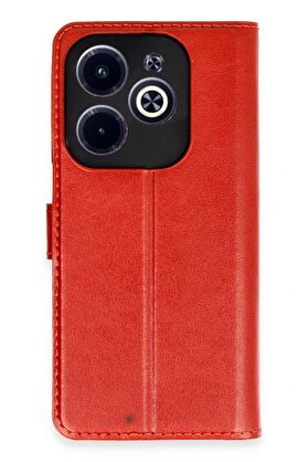 CepteToptan İnfinix Hot 40 Kılıf Trend S Plus Kapaklı Kılıf - Kırmızı - DROPX8748-1886