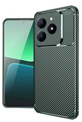 CepteToptan Realme C61 Kılıf Auto Focus Karbon Kapak - Koyu Yeşil - DROPX5961-6166