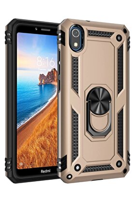 CepteToptan Xiaomi Redmi 7A Kılıf Sofya Yüzüklü Silikon Kapak - Gold - DROPX8338-8783