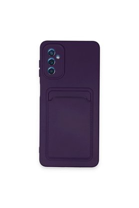 CepteToptan Samsung Galaxy A14 4G Kılıf Kelvin Kartvizitli Silikon - Derin Mor - DROPX8255-4013
