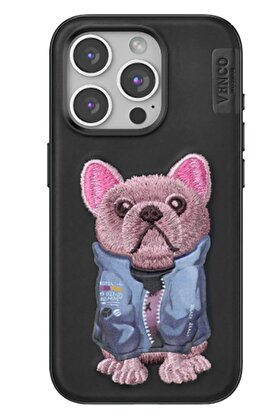 CepteToptan iPhone 15 Pro Max Cute Desenli Kapak - Siyah - DROPX2102-2634