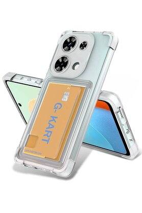 CepteToptan Xiaomi Redmi Note 13 Pro 4G Kılıf Kart Şeffaf Silikon - Şeffaf - DROPX3021-9587