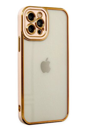 CepteToptan iPhone 12 Pro Kılıf Liva Lens Silikon - Rose - DROPX3804-3432