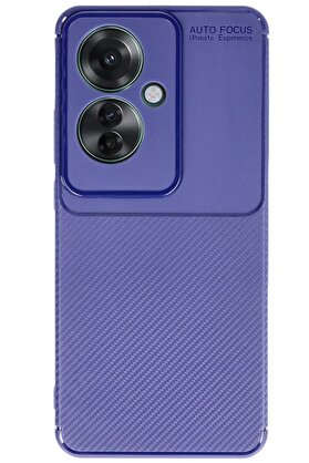CepteToptan Oppo Reno 11F Kılıf Auto Focus Karbon Kapak - Lacivert - DROPX4403-8327