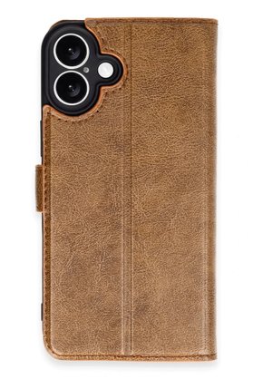 CepteToptan iPhone 16 Kılıf Trend S Plus Kapaklı Kılıf - Taba - DROPX2426-2907