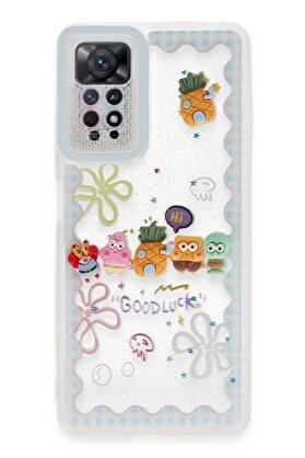 CepteToptan Xiaomi Redmi Note 11 Kılıf Sweet Desenli Silikon Kapak - Açık Mavi - DROPX2744-5303